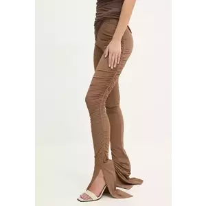 Rick Owens Lilies pantaloni femei, culoarea maro, mulata, high waist, LI02D5335CVI imagine