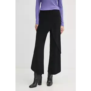 Joseph Ribkoff pantaloni femei, culoarea negru, lat, high waist, 211494 imagine