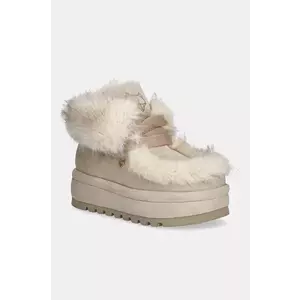 Naked Wolfe cizme de iarna Bambi culoarea bej, Bambi Faux Fur Suede Ice imagine