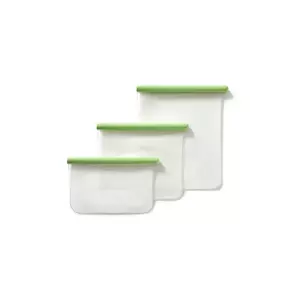 Lekue set de pungi alimentare 3-pack culoarea verde imagine