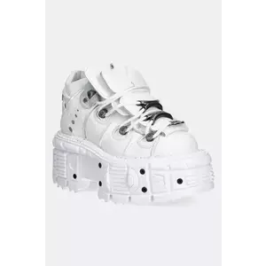 New Rock sneakers din piele NAPA BLANCA + IMPERFECT TANK BLANCO TORNILLOS culoarea alb, M-TANK106-C1 imagine