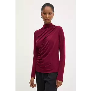 Answear Lab bluza femei, culoarea bordo, neted imagine