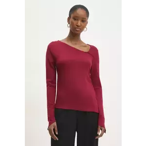 Answear Lab longsleeve femei, culoarea bordo imagine