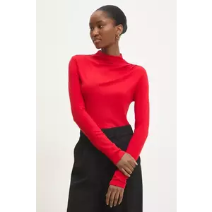 Answear Lab longsleeve femei, culoarea rosu, cu turtleneck imagine