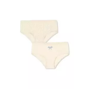 Konges Sløjd chiloți copii BASIC 2 PACK GIRL UNDERPANTS GOTS 2-pack culoarea bej, KS102257 imagine