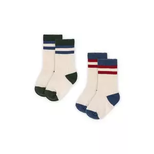 Konges Sløjd șosete copii 2 PACK RIB SOCKS 2-pack culoarea bej, KS102922 imagine