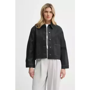 Samsoe Samsoe geacă din denim SANADINA femei, culoarea negru, de tranziție, oversize, F24400175 imagine