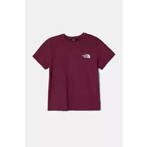 The North Face tricou de bumbac pentru copii BOX NSE S/S RELAXED TEE culoarea roz, NF0A8CJB6EO1 imagine