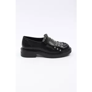 Karl Lagerfeld mocasini de piele MACIE femei, culoarea negru, cu platforma, KL41225 imagine