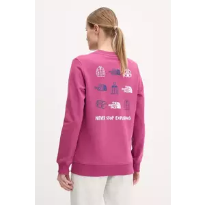 The North Face hanorac de bumbac Outdoor Graphic femei, culoarea roz, cu imprimeu, NF0A8C246EO1 imagine