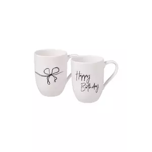 Villeroy & Boch set căni Statement Happy Birthday 290 ml 2-pack culoarea alb imagine