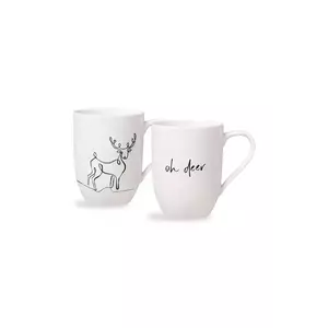 Villeroy & Boch set căni Statement XMAS 340 ml 2-pack culoarea alb imagine