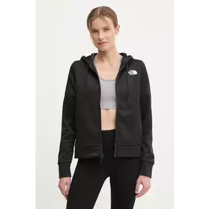 The North Face bluză de trening Reaxion culoarea negru, cu glugă, melanj, NF0A8CNRJK31 imagine