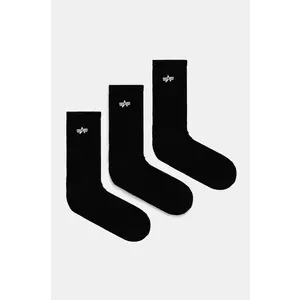 Alpha Industries ciorapi de bumbac Basic Socks 3 Pack 3-pack culoarea negru, 156986 imagine