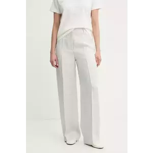 Theory pantaloni din in culoarea gri, drept, high waist, O1103203 imagine