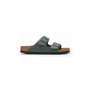 Birkenstock papuci de piele Arizona femei, culoarea verde, 1029107 imagine