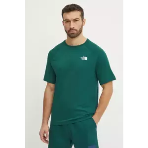 The North Face tricou din bumbac bărbați, culoarea verde, cu imprimeu, NF0A87NU6GI1 imagine