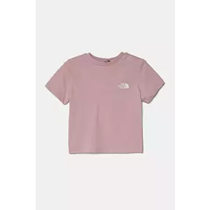 The North Face tricou de bumbac pentru copii KID BOX NSE S/S TEE culoarea roz, cu imprimeu, NF0A89H50UI1 imagine