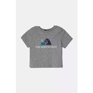 The North Face tricou copii KID GRAPHIC S/S TEE culoarea gri, cu imprimeu, NF0A8AXEDYX1 imagine