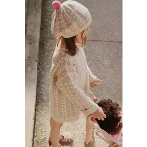 Konges Sløjd rochie de lână pentru copii BELOU KNIT DRESS culoarea bej, mini, dreaptă, KS102860 imagine