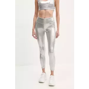 Reebok leggins de antrenament Lux Chrome culoarea argintiu, uni, 100214627 imagine