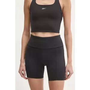 Reebok pantaloni scurți de antrenament LUX Collection culoarea negru, uni, high waist, 100214845 imagine