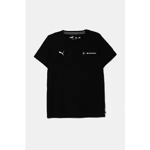 Puma tricou de bumbac pentru copii BMW MMS ESS LOGO TEE 2 culoarea negru, cu imprimeu, 627533 imagine