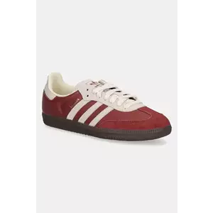 adidas Originals sneakers din piele Samba OG culoarea bordo, JI3216 imagine