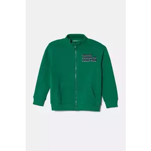 United Colors of Benetton hanorac de bumbac pentru copii culoarea verde, cu imprimeu, 3J70G503M imagine