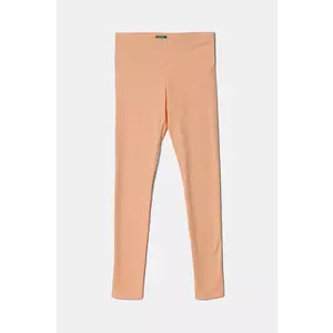 United Colors of Benetton leggins copii culoarea portocaliu, uni, 3MT1CF02G imagine