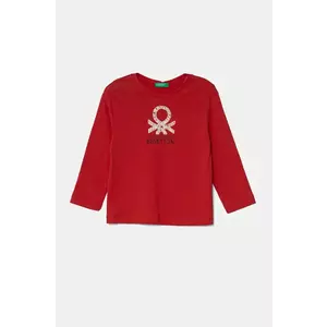 United Colors of Benetton longsleeve din bumbac pentru copii culoarea roșu, 3I1XG10HS imagine