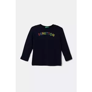 United Colors of Benetton longsleeve din bumbac pentru copii culoarea bleumarin, 3I1XG10HS imagine