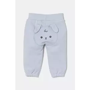 United Colors of Benetton pantaloni de trening din bumbac pentru bebeluși neted, 3J70AF029 imagine