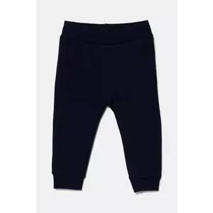 United Colors of Benetton pantaloni de trening din bumbac pentru bebeluși culoarea albastru marin, neted, 3J70AF01R imagine