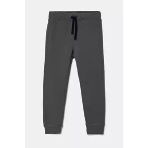 United Colors of Benetton pantaloni de trening din bumbac pentru copii culoarea gri, uni, 3J68CF058 imagine