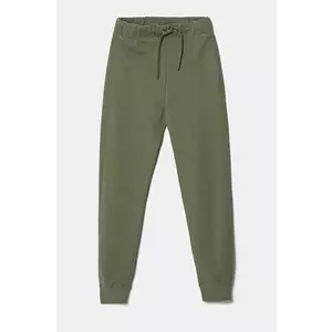 United Colors of Benetton pantaloni de trening din bumbac pentru copii culoarea verde, cu imprimeu, 3J68CF058 imagine