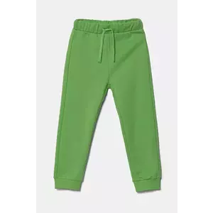 United Colors of Benetton pantaloni de trening pentru copii culoarea verde, neted, 3J70GF010 imagine