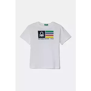 United Colors of Benetton tricou de bumbac pentru copii culoarea alb, cu imprimeu, 3I1XG10HT imagine