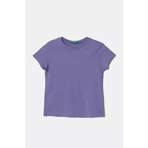 United Colors of Benetton Tricou de bumbac pentru copii culoarea violet imagine