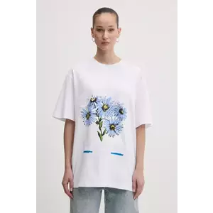 MSGM tricou din bumbac femei, culoarea alb, 3841MDM133.257269 imagine