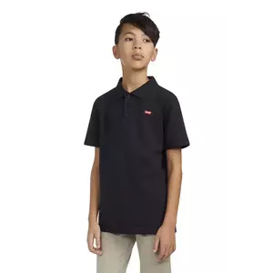 Levi's tricouri polo din bumbac pentru copii BACK NECK TAPE POLO culoarea negru, neted, 9EA893 imagine