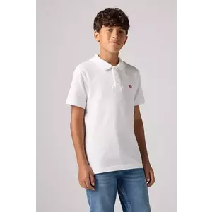 Levi's tricouri polo din bumbac pentru copii BACK NECK TAPE POLO culoarea alb, neted, 9EA893 imagine