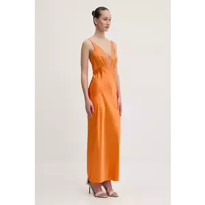 Never Fully Dressed rochie culoarea portocaliu, maxi, mulata, NFDDR1859 imagine