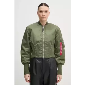 Alpha Industries geaca bomber Waisted MA-1 Wmn femei, culoarea verde, de tranzitie, 148003 imagine