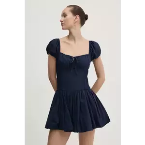 Hollister Co. rochie din bumbac culoarea albastru marin, mini, evazati, KI359-5085 imagine