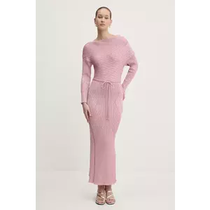 Never Fully Dressed rochie culoarea roz, maxi, mulata, NFDKN605 imagine