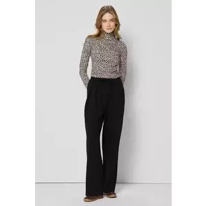 Bizuu pantaloni BAWOS femei, culoarea negru, lat, high waist, BAWOS CZARNY KWD25 imagine