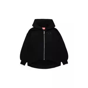 Diesel hanorac de bumbac pentru copii SFPERU SWEAT-SHIRT culoarea negru, cu glugă, neted, J02200 imagine