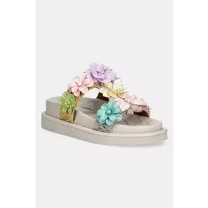 Kurt Geiger London papuci Orson Flower femei, culoarea bej, cu platforma, 4353969609 imagine