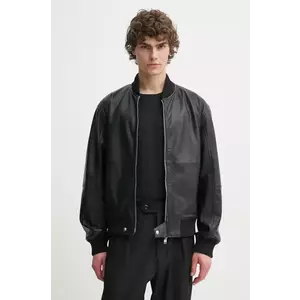 Iceberg geaca bomber de piele barbati, culoarea negru, de tranzitie, ZO11 6805 imagine